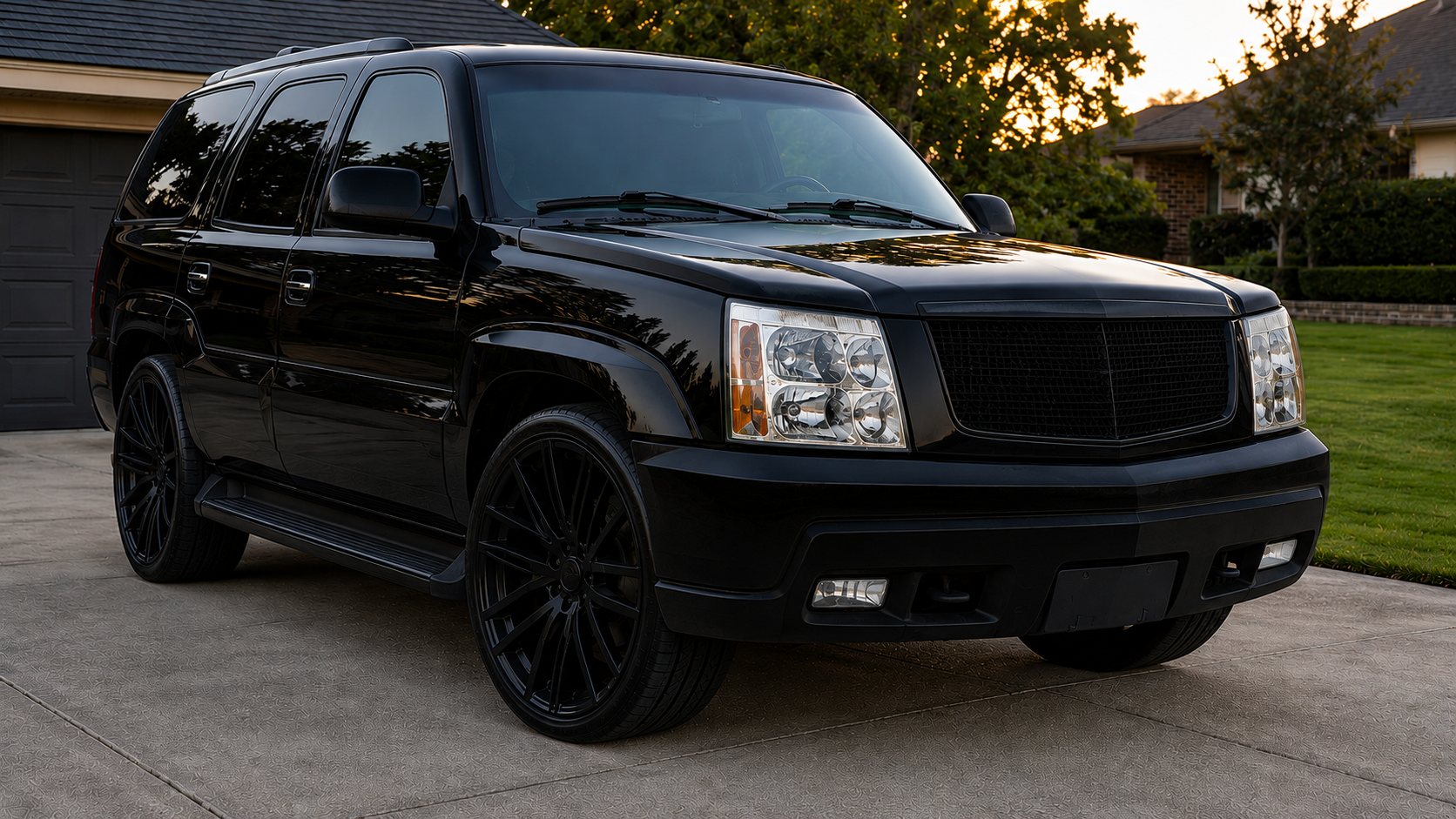 Same luxury SUV with crystal clear headlights