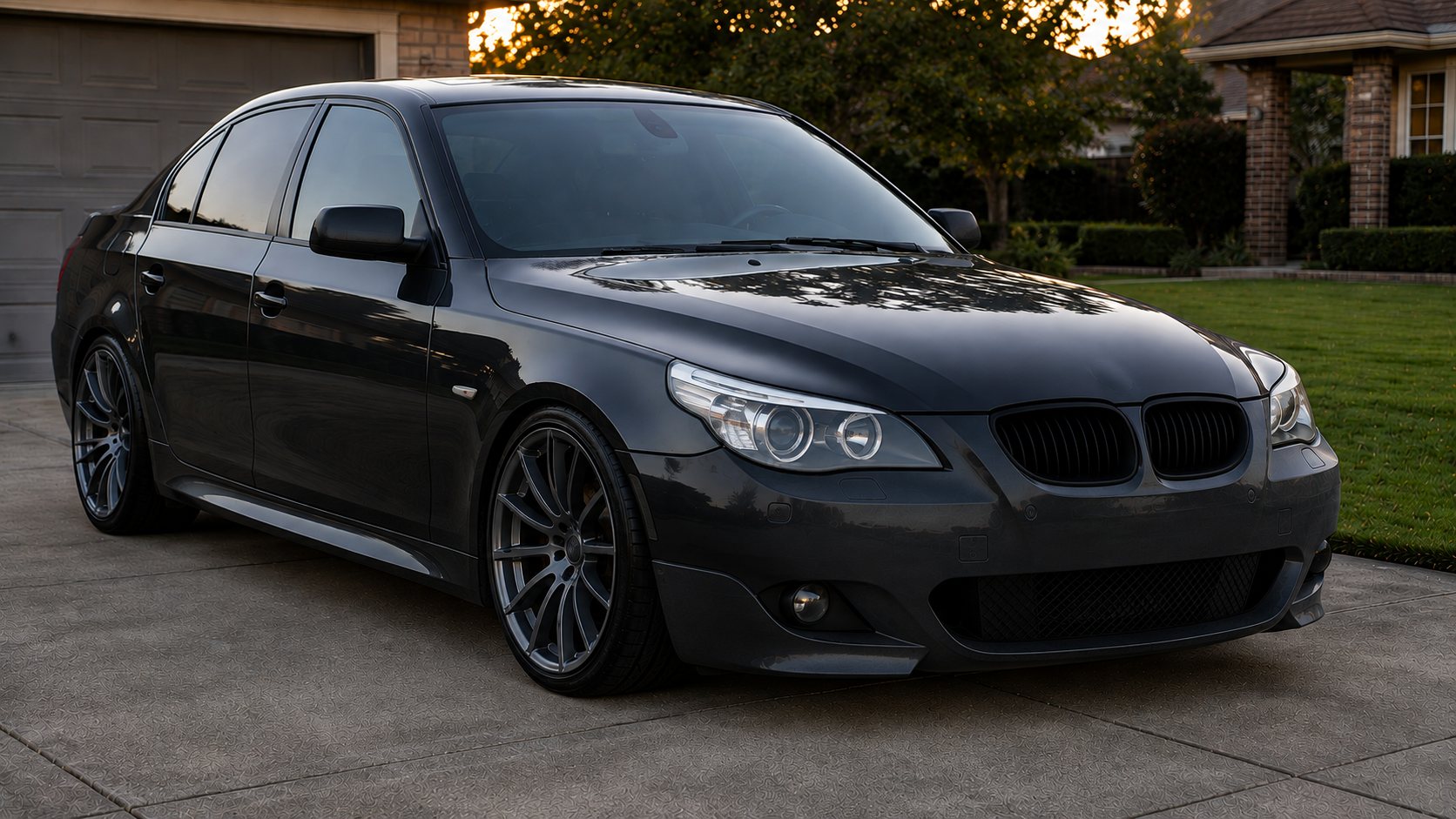 Same sedan with crystal clear headlights