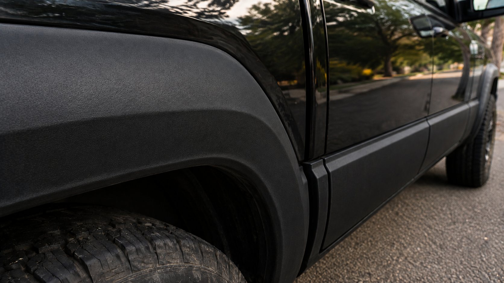 Restored deep black trim